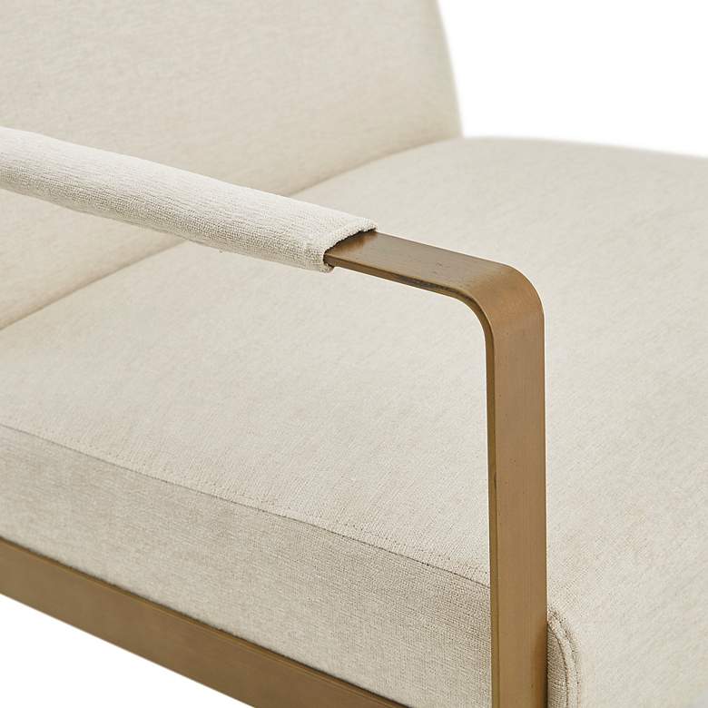 Image 5 Martha Stewart Jayco Cream Velvet Fabric Accent Chair more views