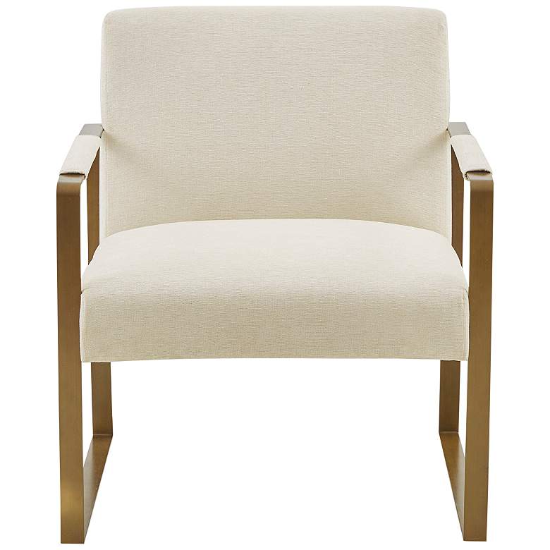 Image 6 Martha Stewart Jayco Cream Velvet Fabric Accent Chair more views