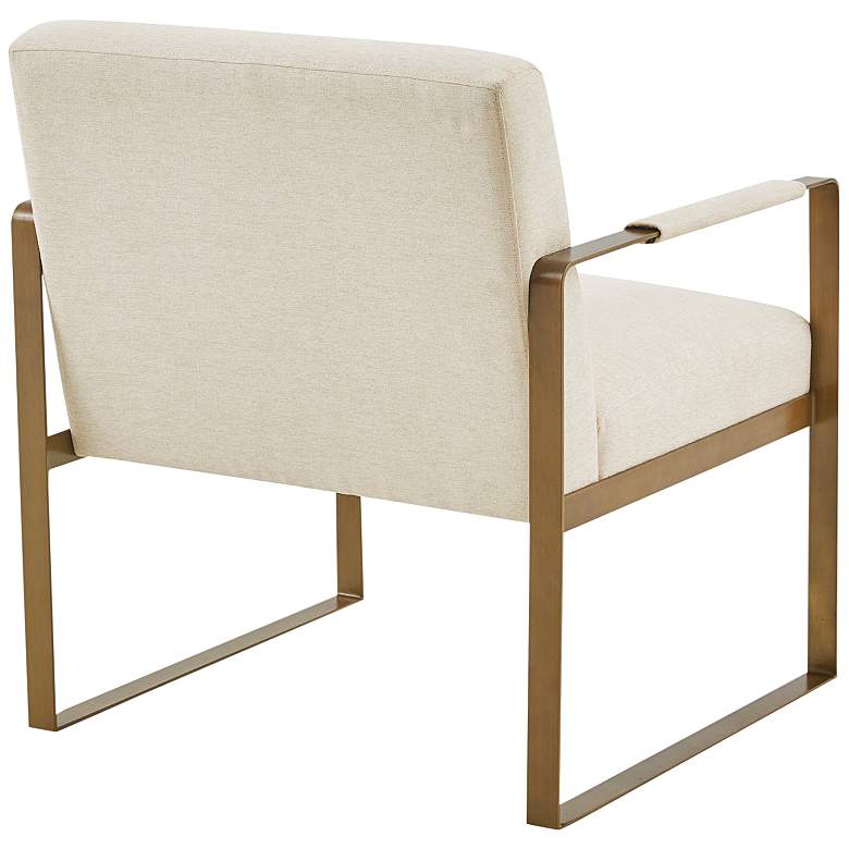 Image 7 Martha Stewart Jayco Cream Velvet Fabric Accent Chair more views