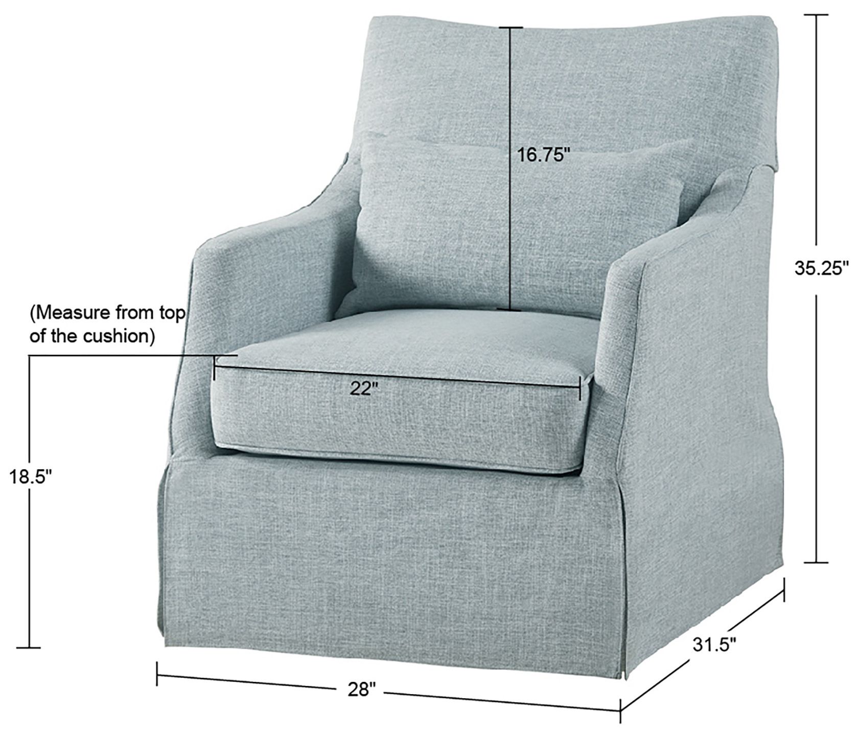 Martha Stewart Light Blue London Skirted Swivel Chair