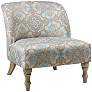 Martha Stewart Maribelle Beige and Blue Fabric Accent Chair