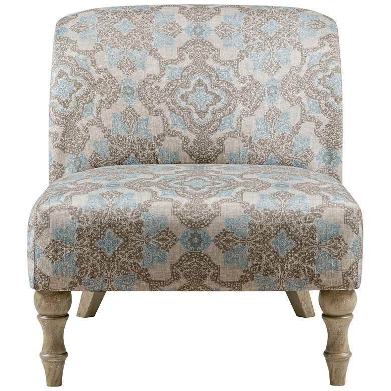 Image 5 Martha Stewart Maribelle Beige and Blue Fabric Accent Chair more views