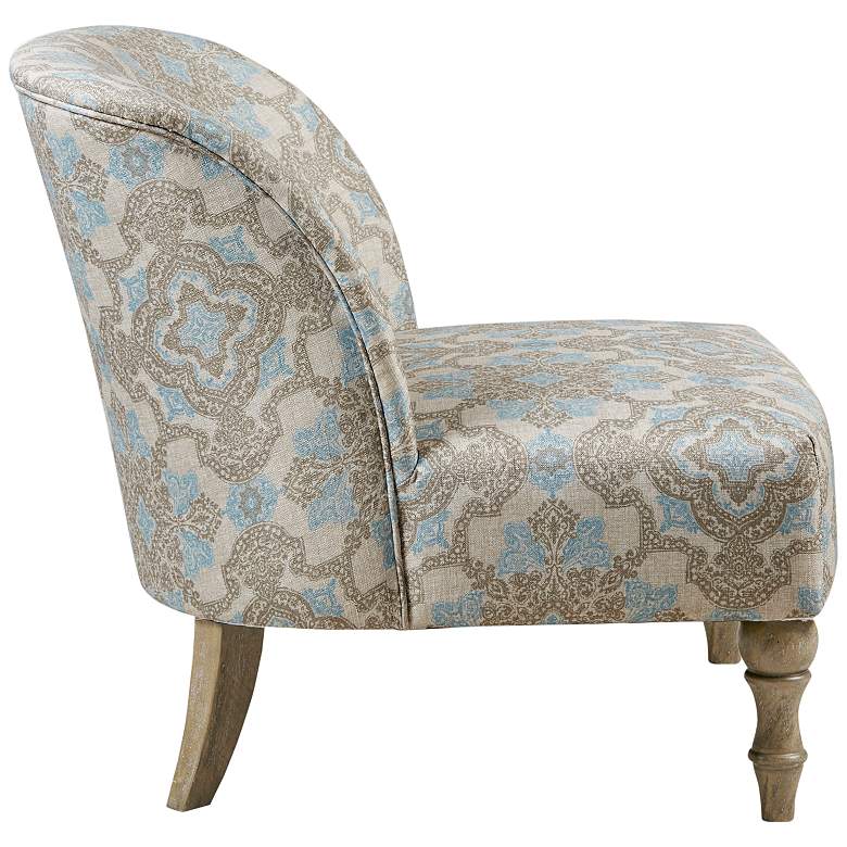Image 6 Martha Stewart Maribelle Beige and Blue Fabric Accent Chair more views