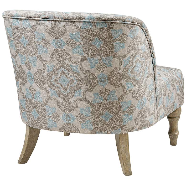 Image 7 Martha Stewart Maribelle Beige and Blue Fabric Accent Chair more views