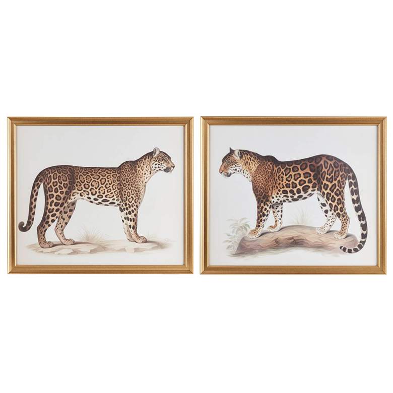 Image 1 Martha Stewart Multi The Duel Cheetah Framed Graphic Wall Decor 2PC set