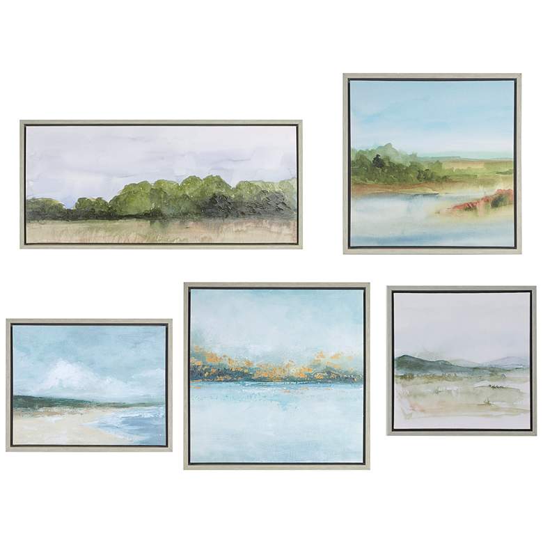 Image 2 Martha Stewart Multi Vista Framed Embellished Canvas Gallery 5 Piece Set