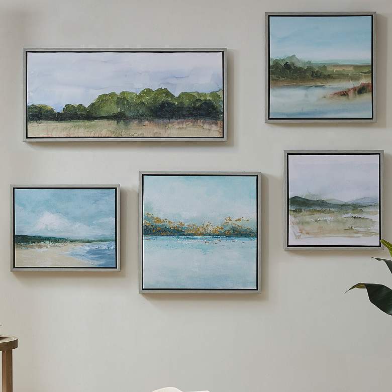 Image 1 Martha Stewart Multi Vista Framed Embellished Canvas Gallery 5 Piece Set