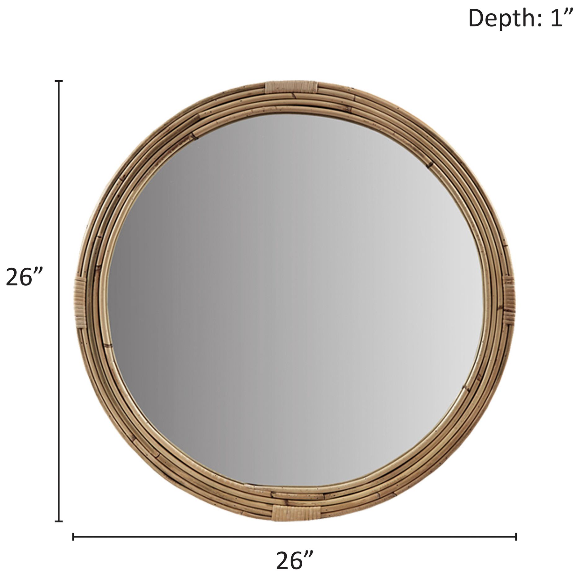 Image 6 Martha Stewart Natural Luna Natural Rattan Round Wall Mirror more views