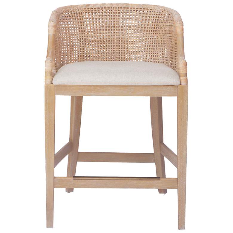 Image 2 Martha Stewart Playa Natural Whitewash Handcrafted Rattan Counter Stool