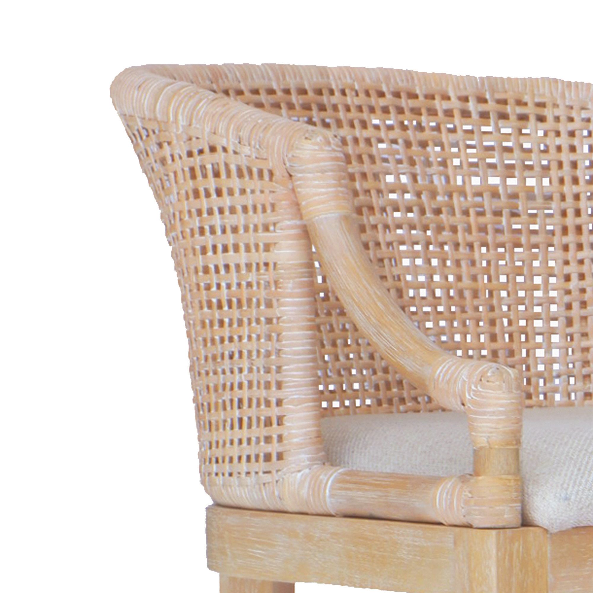 Martha Stewart Playa Natural Whitewash Handcrafted Rattan Counter Stool