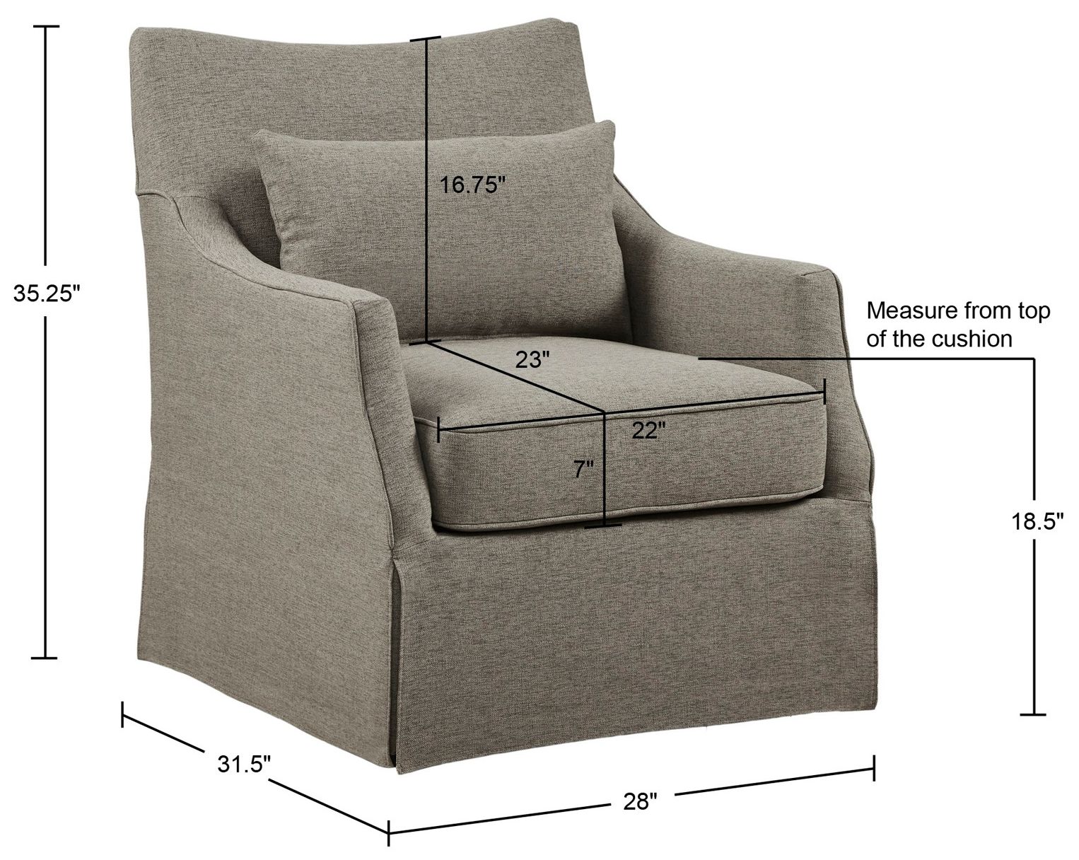 Martha Stewart Tan Multi London Skirted Swivel Chair