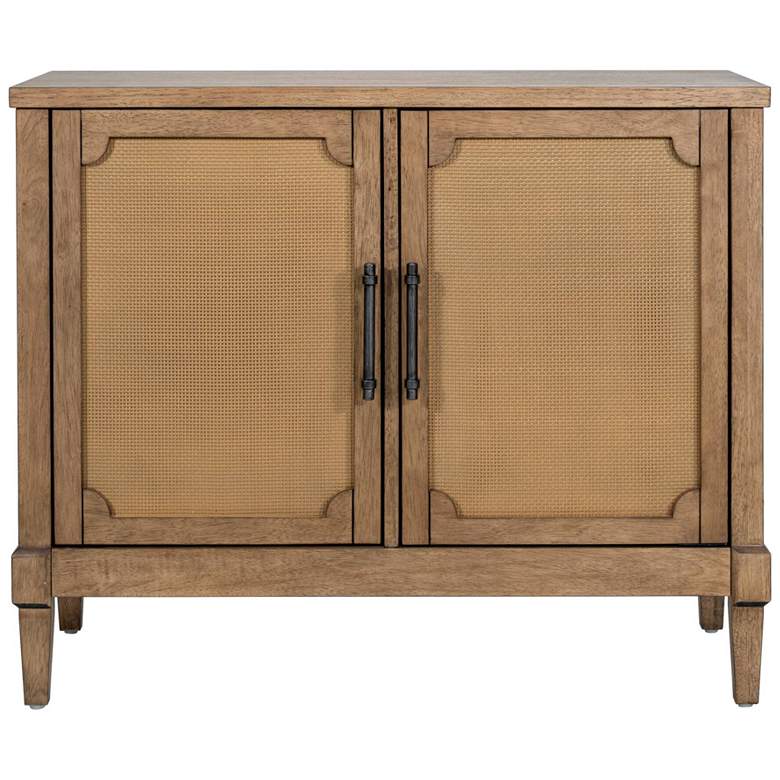 Image 1 Martha Stewart Toasted Almond Salina Woven Cane Accent Cabinet