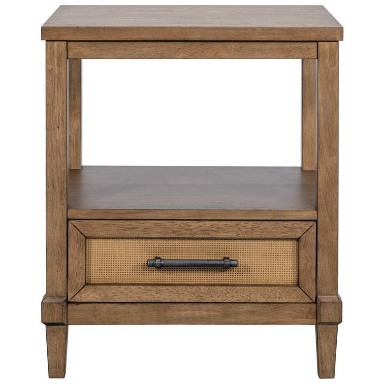 Image 1 Martha Stewart Toasted Almond Salina Woven Cane Nightstand