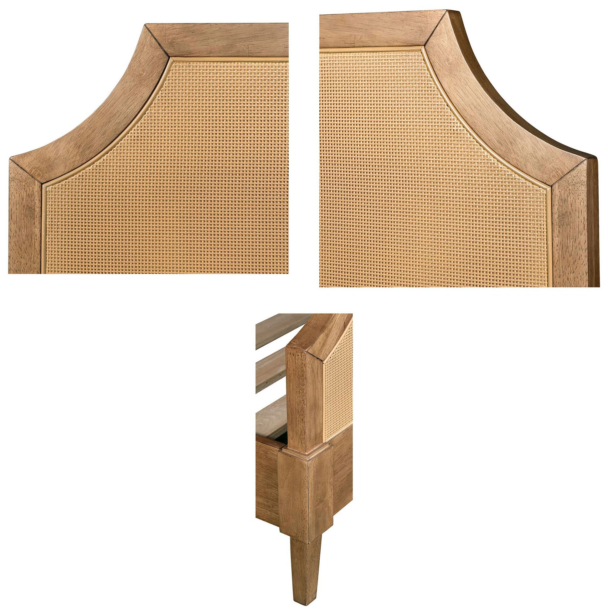 Martha Stewart Toasted Almond Salina Woven Cane Queen Platform Bed