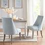 Martha Stewart Winfield Light Blue Fabric Dining Chairs Set of 2