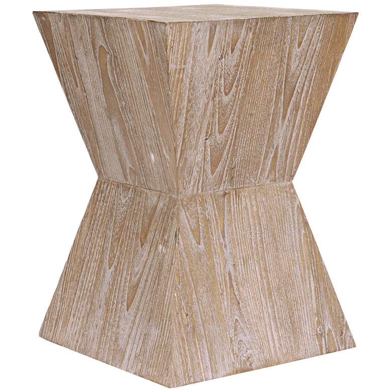 Image 1 Martil 14" Wide Distressed Oak Wood Modern Side Table