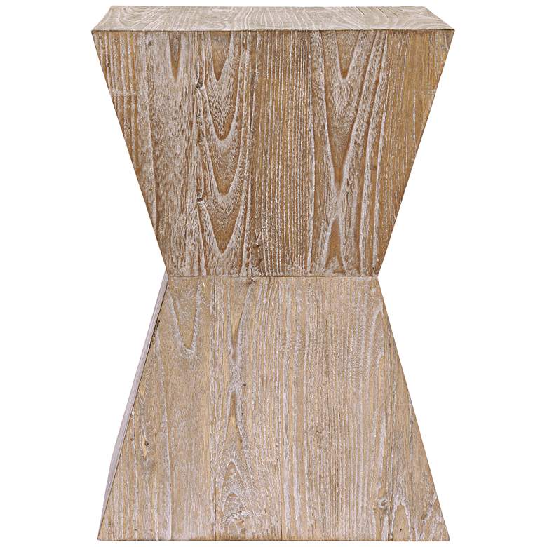 Image 2 Martil 14 inch Wide Distressed Oak Wood Modern Side Table more views