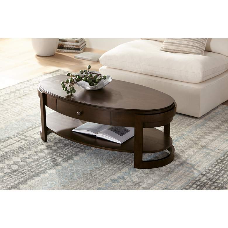 Image 1 Martin 48 1/4" Wide Traditional Ash Oval Coffee Table