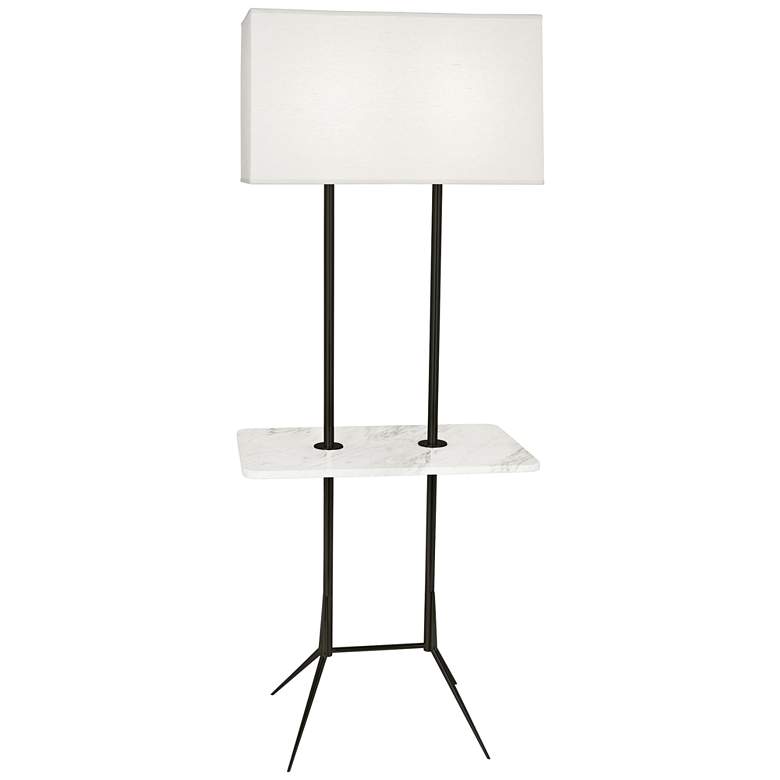 Image 1 Martin 60 1/2 inchH Modern Bronze Floor Lamp with Marble Table