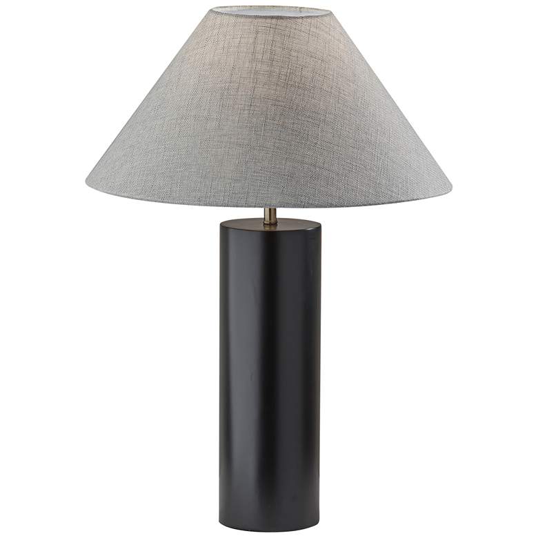 Martin Black Poplar Wood Column Table Lamp