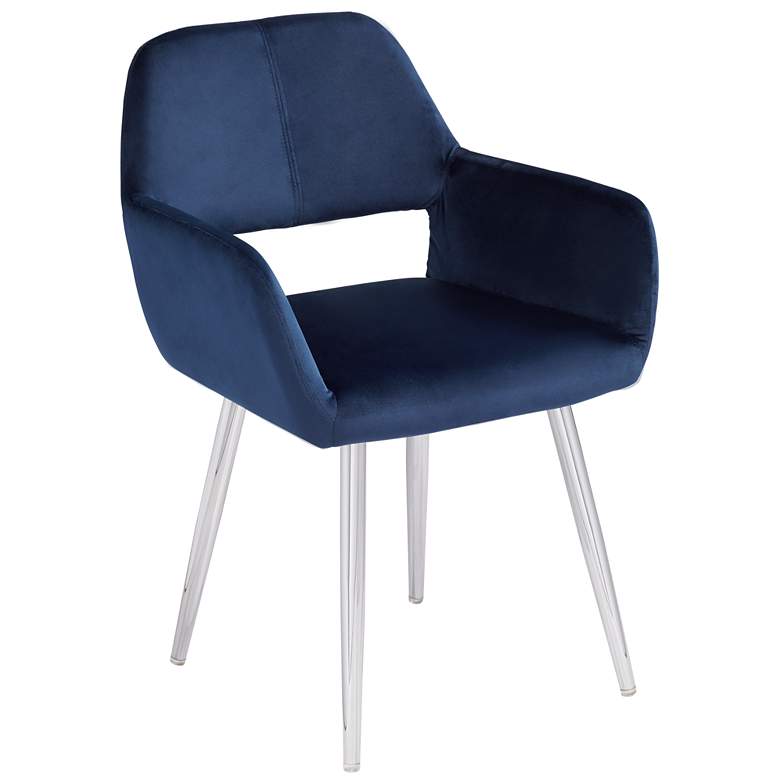 Image 2 Martin Navy Blue Fabric Modern Dining Chair