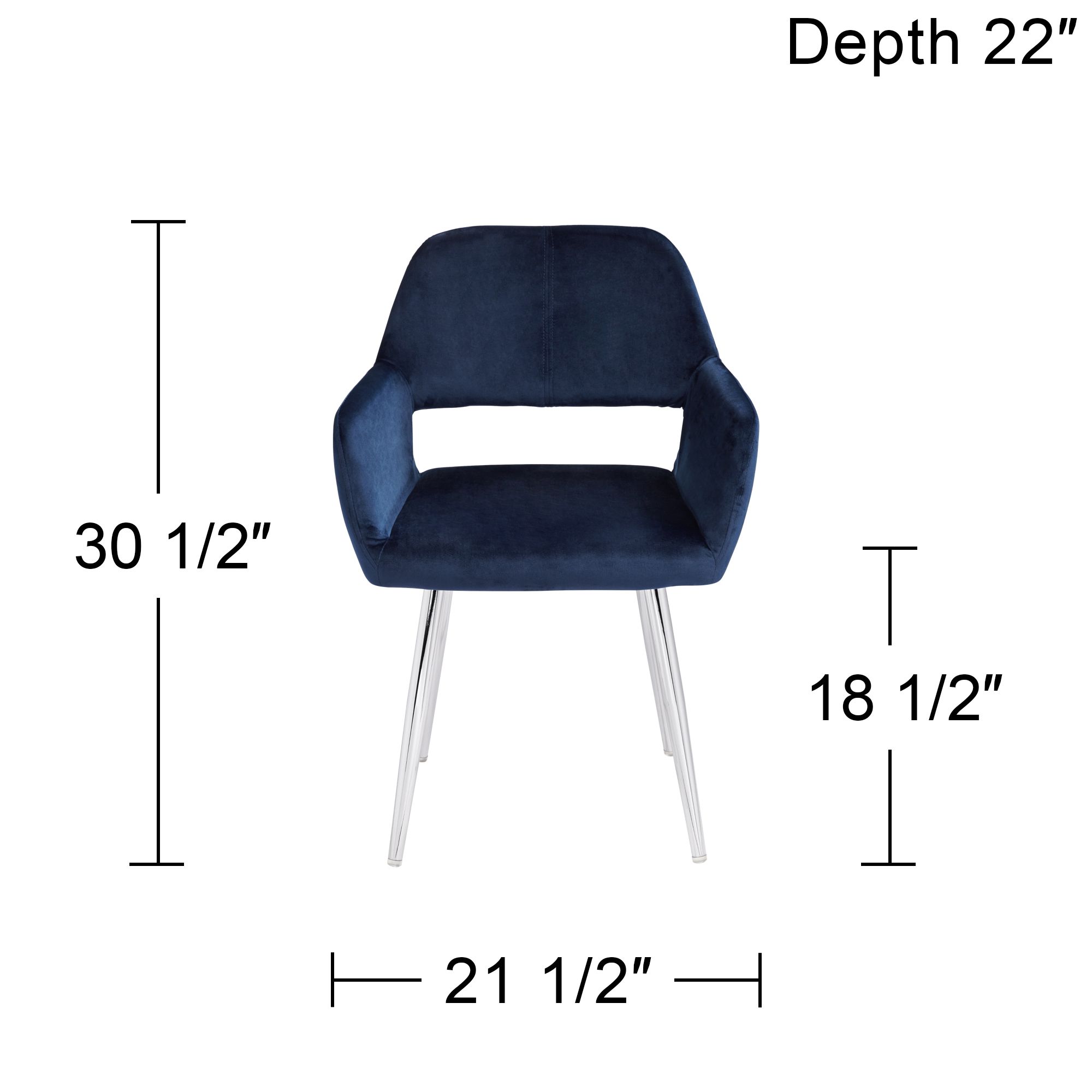 Martin Navy Blue Fabric Modern Dining Chair