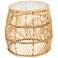 Martine 21 1/4" Wide Natural Brown Wavy Rattan Accent Table