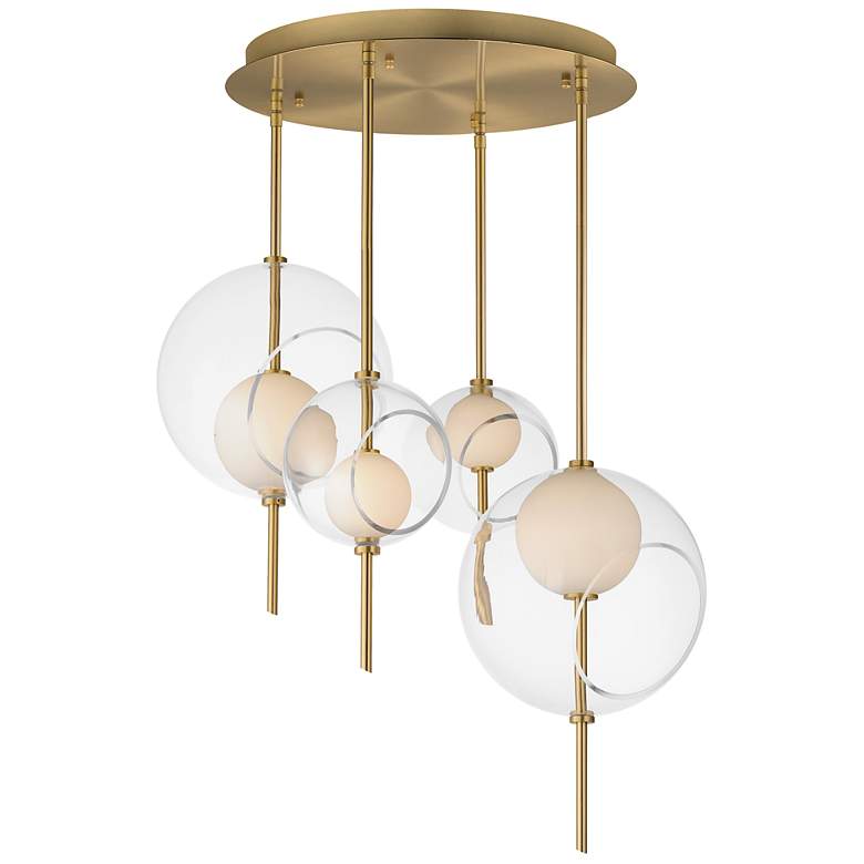 Image 1 Martini 4-Light LED Pendant Natural Aged Brass