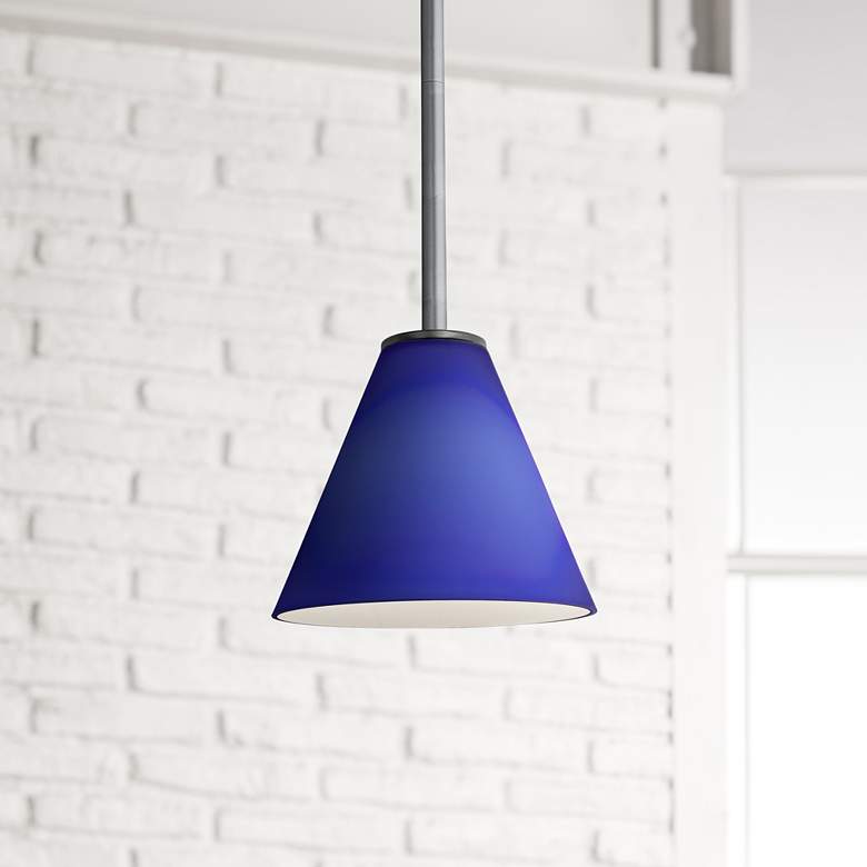 Image 1 Martini 7 1/4 inch Wide Brushed Steel LED Mini Pendant