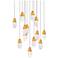 Martini 7"H x 20"W 13-Light Crystal Multi-Light Pendant in Aged B