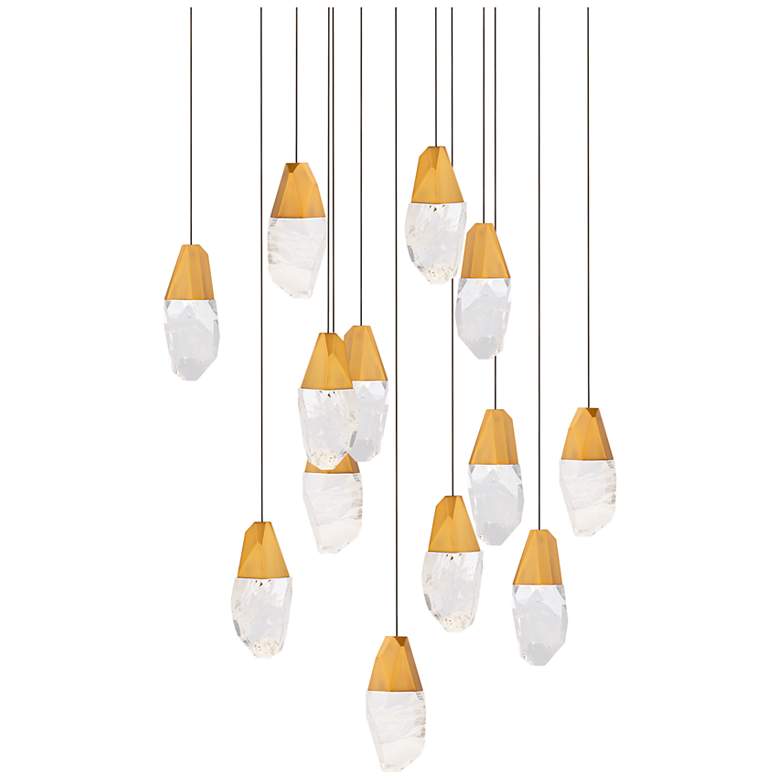 Image 1 Martini 7"H x 20"W 13-Light Crystal Multi-Light Pendant in Aged B