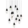 1_Martini 7"H x 20"W 13-Light Crystal Multi-Light Pendant in Black