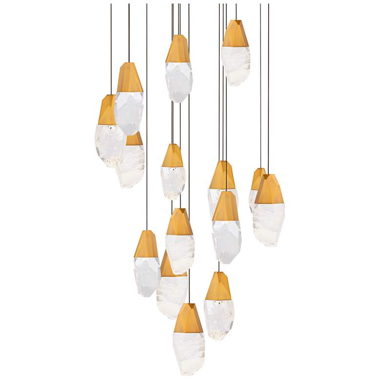 Image 1 Martini 7"H x 23"W 15-Light Crystal Multi-Light Pendant in Aged B