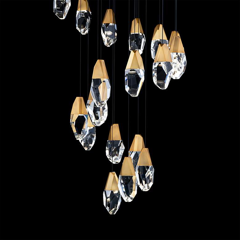 Image 4 Martini 7"H x 23"W 15-Light Crystal Multi-Light Pendant in Aged B more views