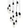 Martini 7"H x 23"W 15-Light Crystal Multi-Light Pendant in Black