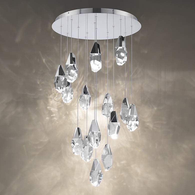 Image 3 Martini 7"H x 23"W 15-Light Crystal Multi-Light Pendant in Polish more views