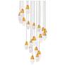 1_Martini 7"H x 26"W 21-Light Crystal Multi-Light Pendant in Aged B
