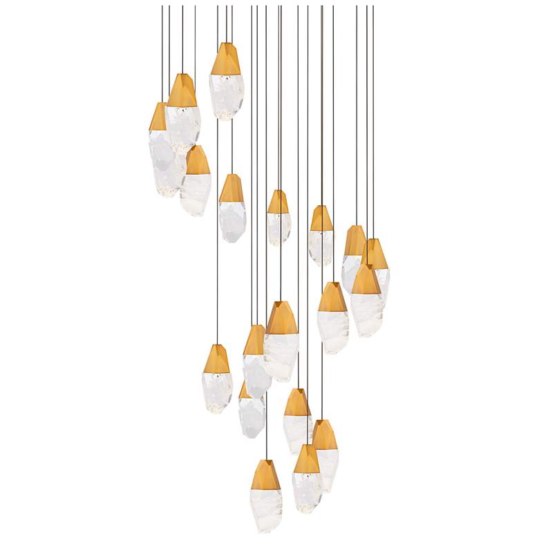 Image 1 Martini 7"H x 26"W 21-Light Crystal Multi-Light Pendant in Aged B