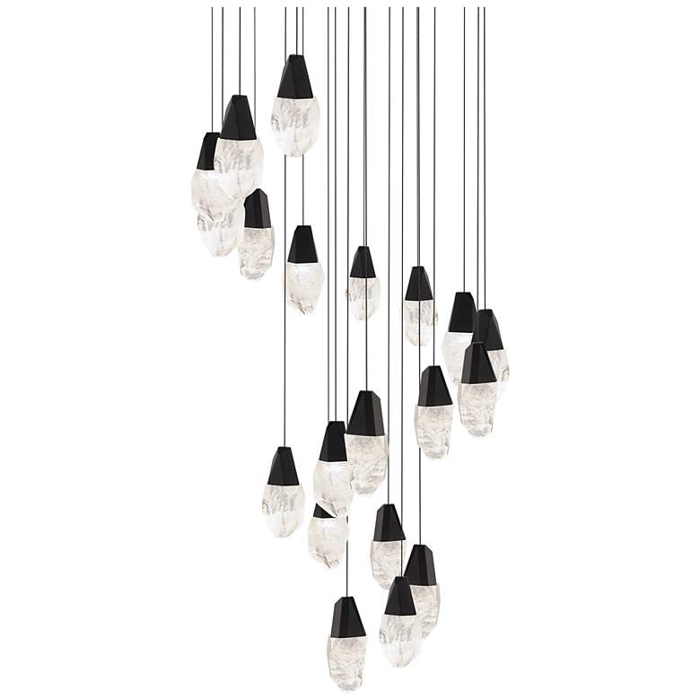 Image 1 Martini 7"H x 26"W 21-Light Crystal Multi-Light Pendant in Black