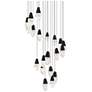 1_Martini 7"H x 26"W 21-Light Crystal Multi-Light Pendant in Black