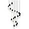 Martini 7"H x 26"W 21-Light Crystal Multi-Light Pendant in Black