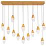 1_Martini 7"H x 40"W 14-Light Crystal Multi-Light Pendant in Aged B