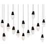 1_Martini 7"H x 40"W 14-Light Crystal Multi-Light Pendant in Black