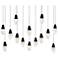 Martini 7"H x 40"W 14-Light Crystal Multi-Light Pendant in Black