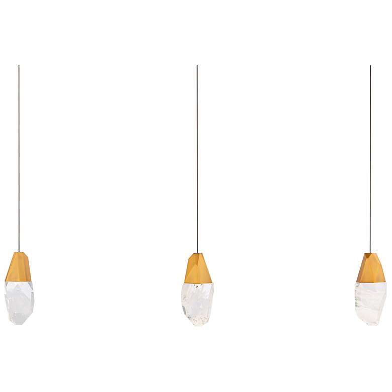 Image 1 Martini 7"H x 40"W 3-Light Crystal Multi-Light Pendant in Aged Br