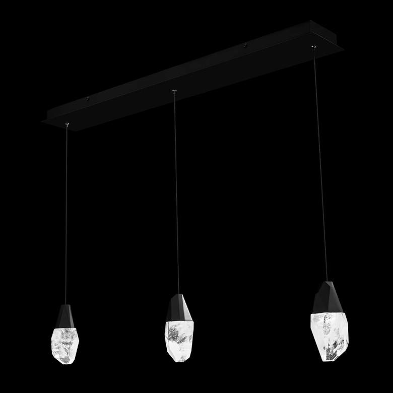 Image 2 Martini 7"H x 40"W 3-Light Crystal Multi-Light Pendant in Black more views