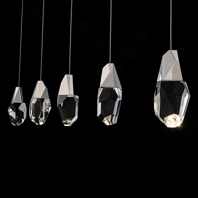 Image 4 Martini 7"H x 40"W 3-Light Crystal Multi-Light Pendant in Black more views