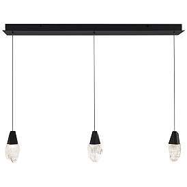 Image1 of Martini 7"H x 40"W 3-Light Crystal Multi-Light Pendant in Black