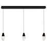 Thumbnail1 of Martini 7"H x 40"W 3-Light Crystal Multi-Light Pendant in Black