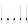 1_Martini 7"H x 40"W 5-Light Crystal Multi-Light Pendant in Black